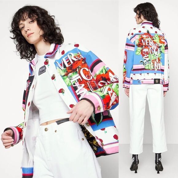 NWT Versace Jeans Rosebud Button Down Jacket 4 - Picture 1 of 16